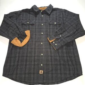 Legendary Whitetails Mens Buck Camp Flannel Shirt Gray Plaid Large POLW-8154